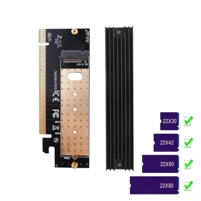 Alt view image 3 of 3 - M.2 NVMe to PCIe Adapter Card M-Key SSD Expansion, PCI-E to M.2 NVMe Converter for Desktop PC / Server / Workstation