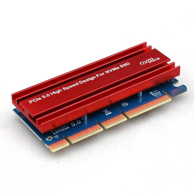 Alt view image 2 of 7 - PCIe 5.0 to M.2 NVMe Adapter Card M.2 Key M to PCI-E 5.0 x4 Converter, High-Speed NGFF SSD Expansion for Desktop / Server / Workstation