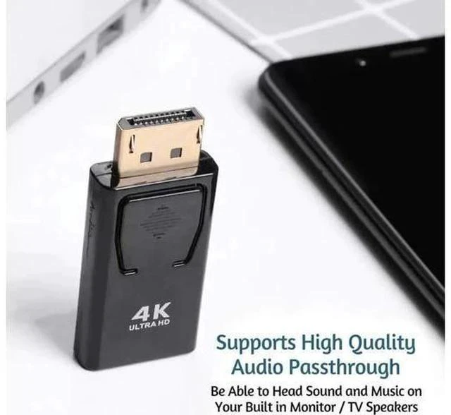 Alt view image 6 of 7 - 5-Pack DP Male to HDMI Female Adapter, Black High-Quality DisplayPort to HDMI Converter for PC, HDTV, Monitors