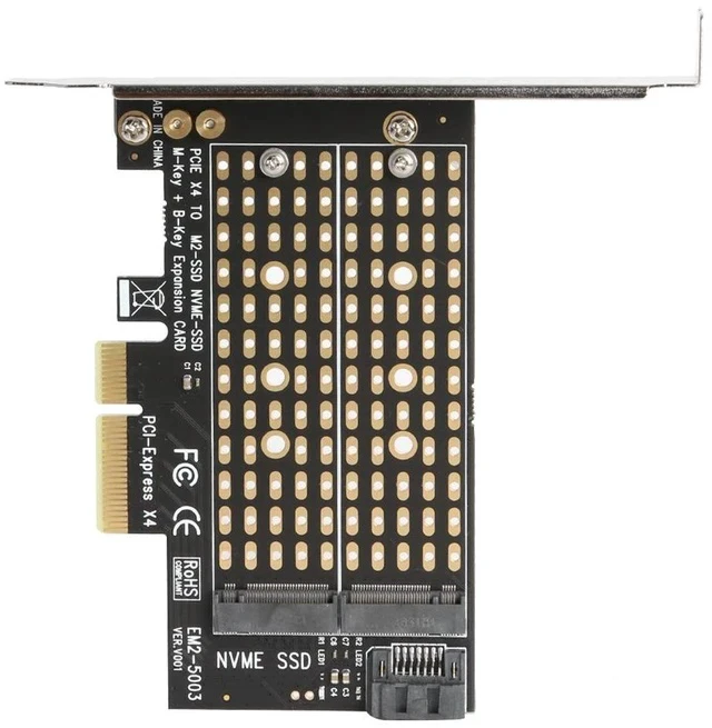 Alt view image 3 of 5 - NVMe to PCIe 4.0 Adapter Card M.2 NVMe SSD to PCI-E 4.0 x4 Expansion Card, Desktop Solid State Drive Converter, Supports 2230/2242/2260/2280 NVMe Drives