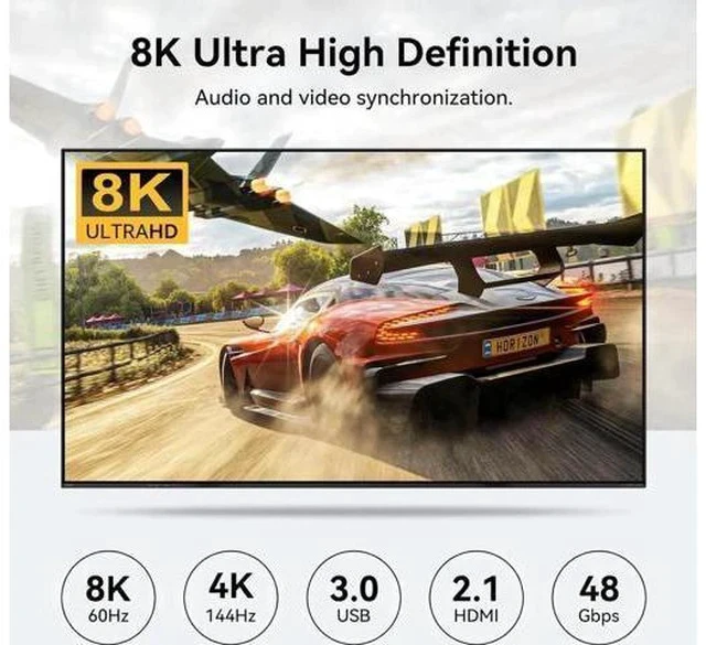 Alt view image 2 of 7 - 4 In 2 Out Dual Monitor HDMI KVM Switch 8K@60Hz 4K@120Hz USB 3.0, 4 USB 3.0 Ports, Compatible with Windows, MacOS, Linux & Unix for 4 PCs Share Dual Displays