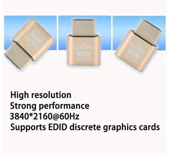 Alt view image 2 of 7 - 2PCS 4K HDMI Dummy Plug EDID Emulator, Headless Virtual Monitor Adapter Support 4K@60Hz 2K@144Hz for Windows Mac Linux