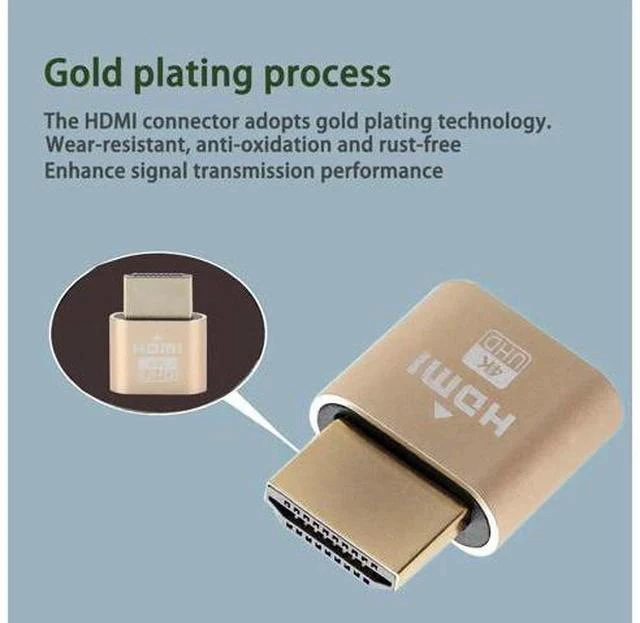 Alt view image 6 of 7 - 2PCS 4K HDMI Dummy Plug EDID Emulator, Headless Virtual Monitor Adapter Support 4K@60Hz 2K@144Hz for Windows Mac Linux