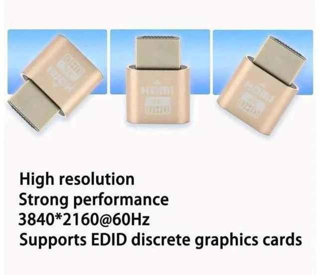 Alt view image 4 of 7 - 1 Pack 4K HDMI Dummy Plug EDID Emulator, Headless Virtual Display Adapter, 4K/2K@60Hz Support for Windows Mac Linux