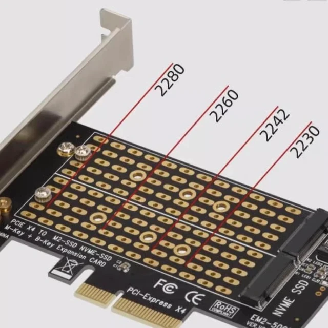 Alt view image 5 of 5 - NVMe to PCIe 4.0 Adapter Card M.2 NVMe SSD to PCI-E 4.0 x4 Expansion Card, Desktop Solid State Drive Converter, Supports 2230/2242/2260/2280 NVMe Drives