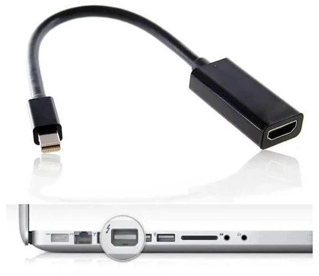Alt view image 2 of 7 - Black Mini DP to HDMI Female Audio Video Adapter, Mini DisplayPort Converter Compatible with 2011-2015 MacBook Models