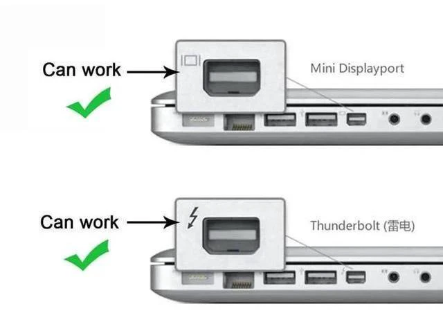 Alt view image 7 of 7 - Black Mini DP to HDMI Female Audio Video Adapter, Mini DisplayPort Converter Compatible with 2011-2015 MacBook Models