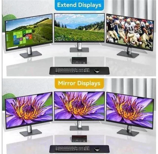 Alt view image 7 of 7 - 2-Port Triple Monitor KVM Switch (2DP+1HDMI), 8K@60Hz / 4K@144Hz, 4 USB3.0 Ports