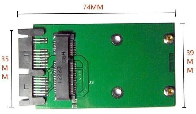 Alt view image 2 of 7 - Mini PCI-E mSATA to 1.8" Micro SATA 16Pin PCB Adapter