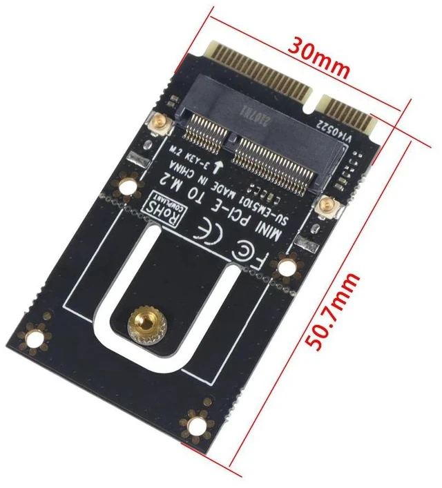 Alt view image 5 of 5 - NGFF M.2 to Mini PCIe Adapter Card Mini PCI-E to M.2 Converter for Wireless / Bluetooth / WWAN Modules, M.2 to Mini PCIe Slot Adapter
