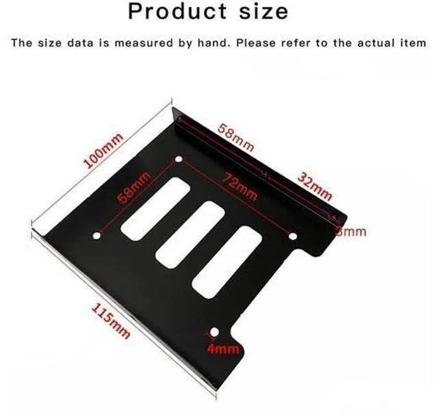 Alt view image 5 of 7 - 2 Pack Black 2.5" to 3.5" SSD/HDD Mounting Bracket Adapter