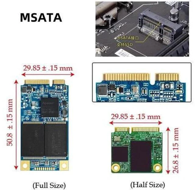 Alt view image 3 of 6 - 68Pin mSATA SSD to 2.5" SATA3 6Gbps PCB Adapter