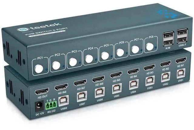 Main image of 8-Port Single HDMI USB2.0 KVM Switch, 4K@30Hz with EDID Adaptive Function