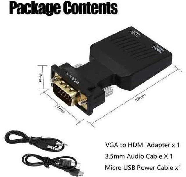 Alt view image 4 of 6 - 1080P VGA Male to HDMI Female Converter Cable, VGA to HDMI Adapter
