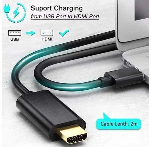 Alt view image 3 of 7 - 6.6FT USB 3.0 to HDMI Male Converter Cable, 1080P Audio Video Display Cord Compatible with Windows 7/8/8.1/10