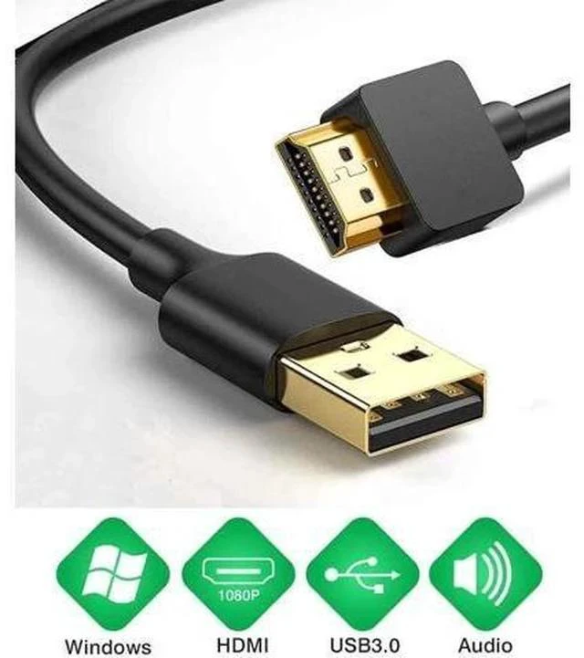 Alt view image 4 of 7 - 6.6FT USB 3.0 to HDMI Male Converter Cable, 1080P Audio Video Display Cord Compatible with Windows 7/8/8.1/10