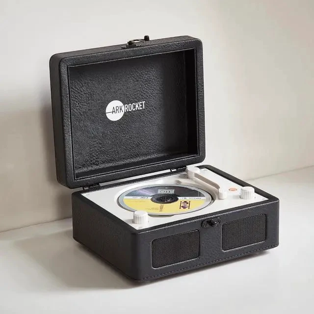 Alt view image 3 of 7 - Portable CD Player & Bluetooth Speaker - Retro Rechargeable Mini CD Player with FM Radio USB AUX-in & Headphone Jack Compact Personal Music Player for Home Kids Gift (Black)