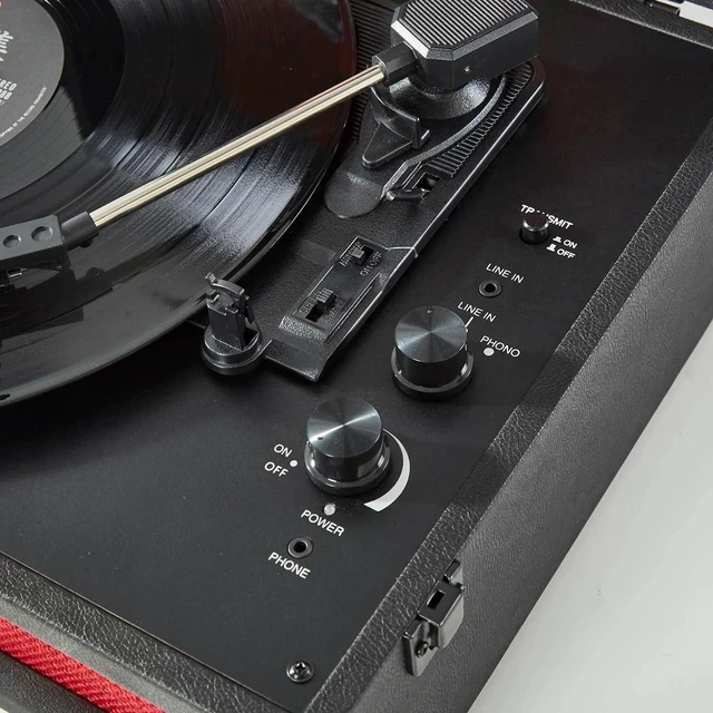 Alt view image 4 of 7 - Elvis Bluetooth Protable Record Player 3-Speed Bluetooth Input and Output Turntable Built-in Speakers with Magnetic Cartridge Auto Off - Elvis Presley '68