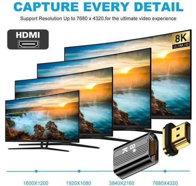 Alt view image 4 of 7 - Magnetic HDMI 2.1 Gender Changer Male to Female Adapter with Full 19Pin Contacts, Supports 8K Video Transmission for Laptops, HDTVs & Monitors