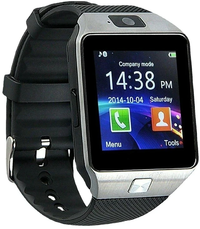 Alt view image 6 of 6 - DZ09 Smart Watch Touch Screen, SIM Card Slot for Calling, Sports Fitness Tracker with Heart Rate / Blood Pressure / Sleep Monitor - black