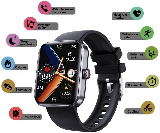 Alt view image 3 of 4 - F57L Smart Watch 1.91" HD IPS Display, Waterproof, Heart Rate / Blood Pressure / Blood Oxygen Monitor