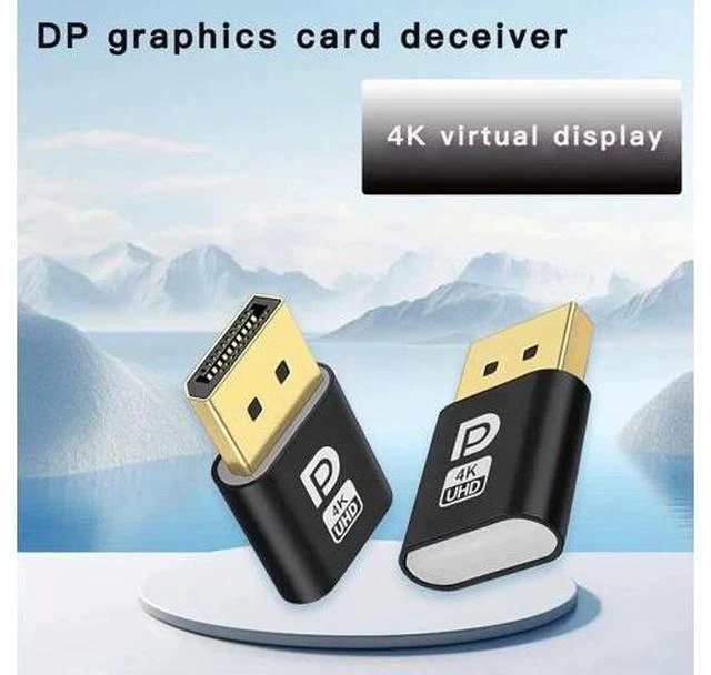 Alt view image 6 of 7 - 2PCS DisplayPort Dummy Plug EDID Display Emulator, Headless Ghost Monitor Adapter, Supports 2K 2560x1600@60Hz & 4K 4096x2160@17Hz for GPU Remote Mining Virtual Machine Server