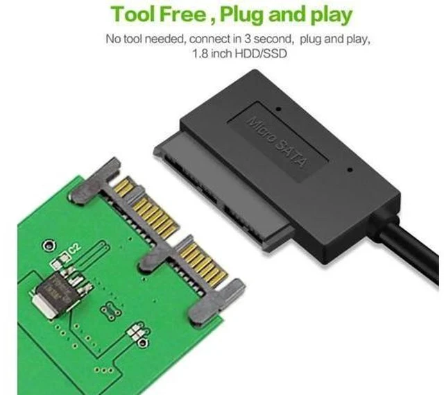 Alt view image 2 of 7 - Micro SATA 16 Pin to mSATA PCB Converter Adapter Board for 50mm mSATA SSD, Micro SATA to USB 3.0 Data Cable Included