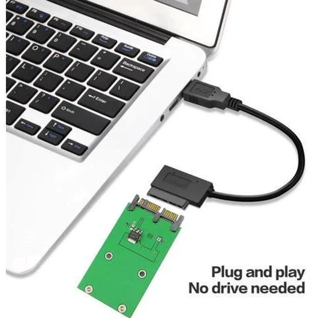 Alt view image 3 of 7 - Micro SATA 16 Pin to mSATA PCB Converter Adapter Board for 50mm mSATA SSD, Micro SATA to USB 3.0 Data Cable Included