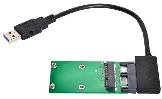 Alt view image 4 of 7 - Micro SATA 16 Pin to mSATA PCB Converter Adapter Board for 50mm mSATA SSD, Micro SATA to USB 3.0 Data Cable Included