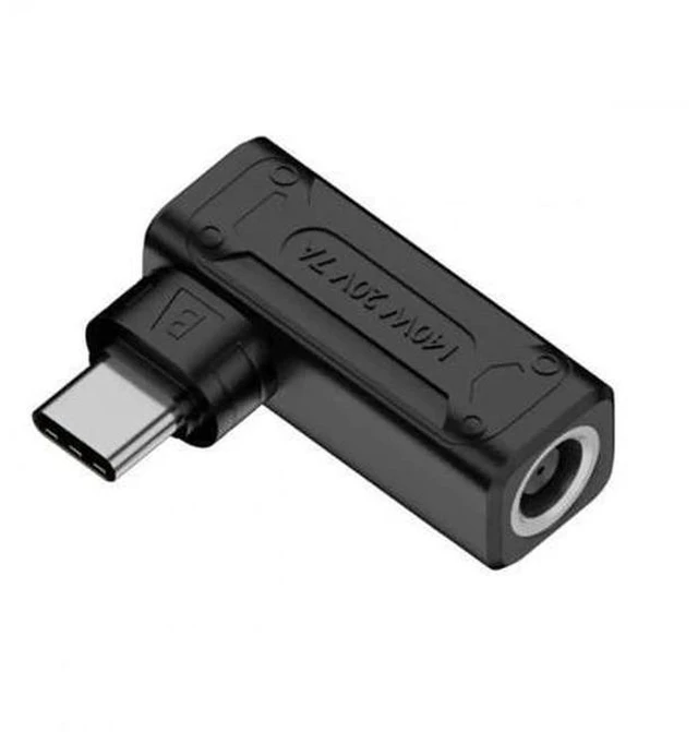 Main image of 140W Max DC 7.4x5.0mm to USB-C PD Power Adapter, 90 Degree Right Angle Converter Plug, Compatible with Laptops, Phones & Type-C Devices