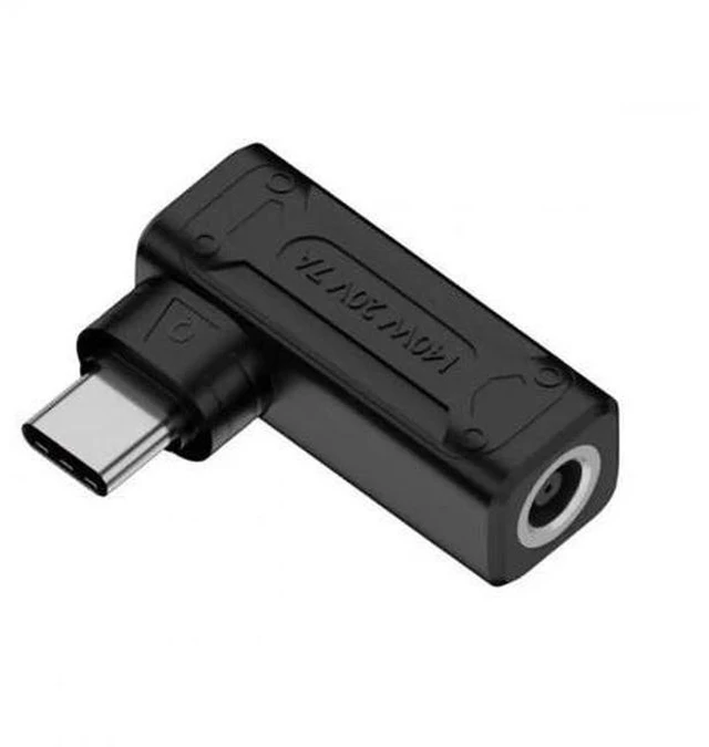 Main image of 140W Max DC 6.0x1.4mm to USB-C PD Power Adapter, 90 Degree Right Angle Converter Plug for Laptops, Phones & All Type-C Devices