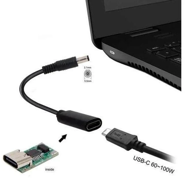 Alt view image 6 of 6 - USB-C PD Trigger to 5.5×2.1mm DC Barrel Power Charging Cable, Type-C Input to DC5521 Male Plug Power Conversion Cord