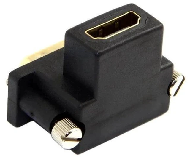 Alt view image 4 of 7 - 90 Degree Down Angled DVI Male to HDMI Female Bidirectional Adapter, Gold-Plated HDMI to DVI Converter for TV, Monitor & Computer