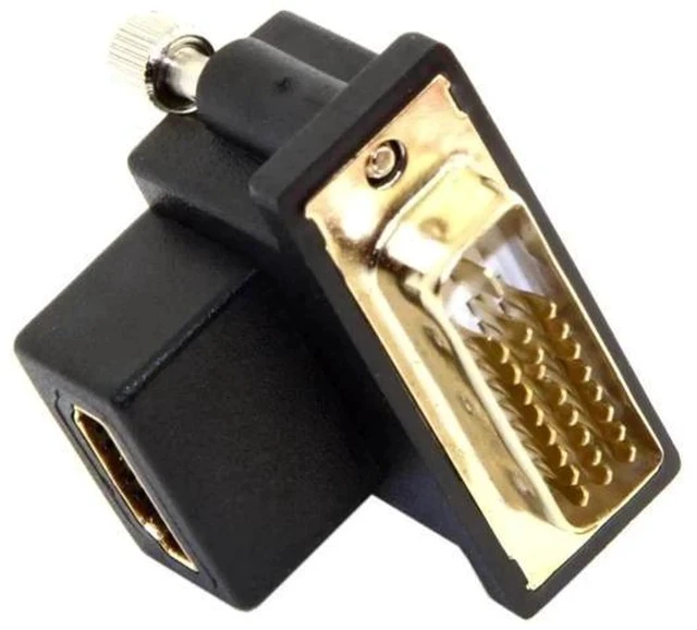 Alt view image 6 of 7 - 90 Degree Down Angled DVI Male to HDMI Female Bidirectional Adapter, Gold-Plated HDMI to DVI Converter for TV, Monitor & Computer