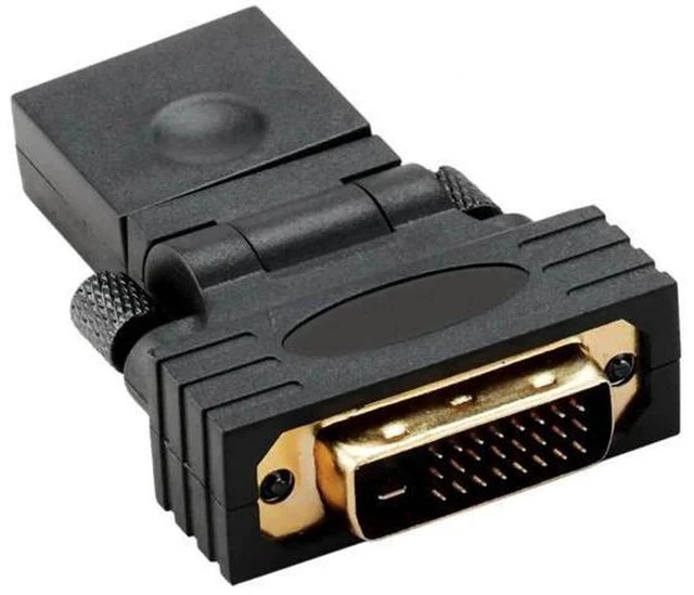 Alt view image 2 of 7 - 180°&360° Rotatable HDMI Female to DVI Male Adapter, Gold-Plated Bidirectional HDMI DVI Converter for TV Monitor Computer