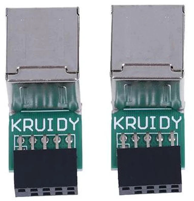 Alt view image 5 of 6 - Motherboard USB 2.0 9-Pin Header to 2-Port USB Adapter 9-Pin Female to Dual USB 2.0 Converter, Direct Plug-in Internal Expansion Card for Desktop PC