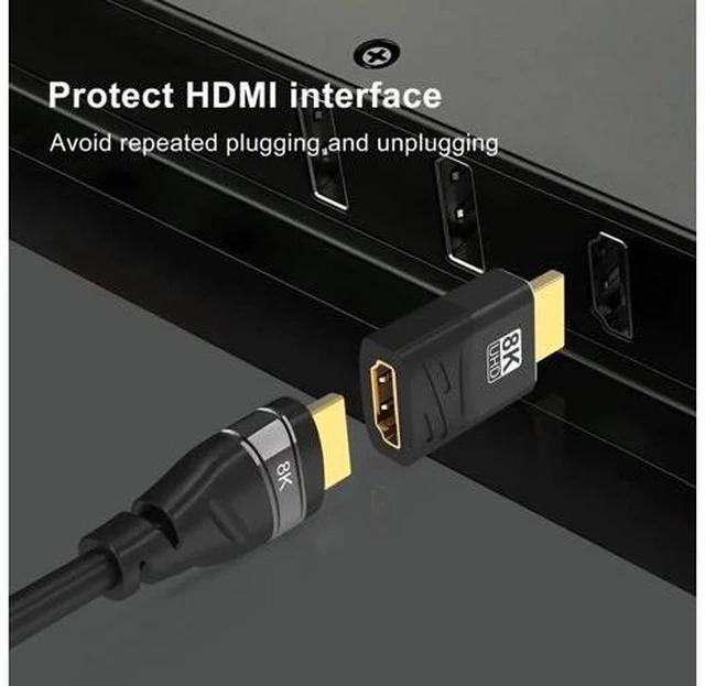 Alt view image 3 of 6 - 2-Pack HDMI 2.1 Female to Female Coupler, 48Gbps 8K HDMI Extension Connector, Support 8K@60Hz, 4K@120Hz & HDR, Black HDMI Extender Adapter for HDTV, Monitor, Laptop, Xbox, PS4/PS5