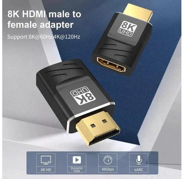 Alt view image 5 of 6 - 2-Pack HDMI 2.1 Female to Female Coupler, 48Gbps 8K HDMI Extension Connector, Support 8K@60Hz, 4K@120Hz & HDR, Black HDMI Extender Adapter for HDTV, Monitor, Laptop, Xbox, PS4/PS5