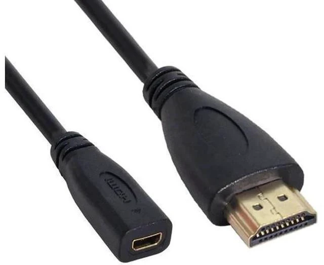 Alt view image 4 of 4 - 20cm Micro HDMI Female to HDMI Male Adapter Cable for Tablets & Smartphones