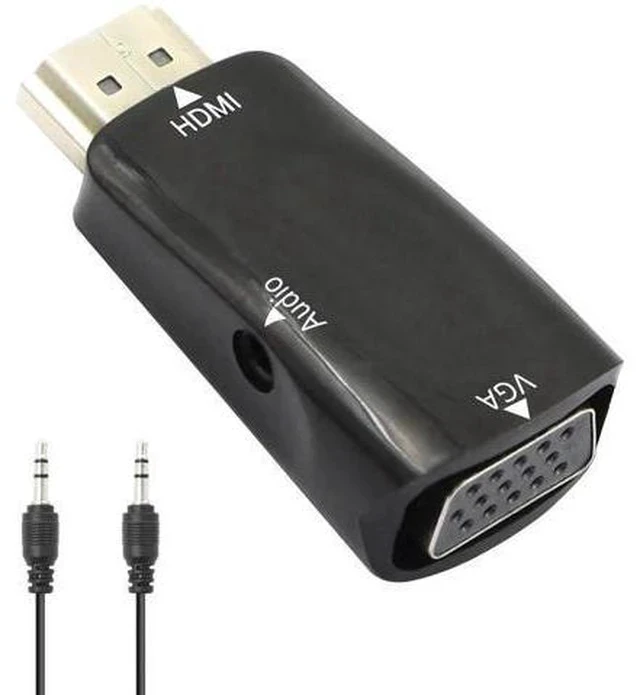 Main image of 1080P HDMI Male to VGA Female Adapter with Audio Port, Converter for Laptop, PC, Monitor, Projector, Chromebook