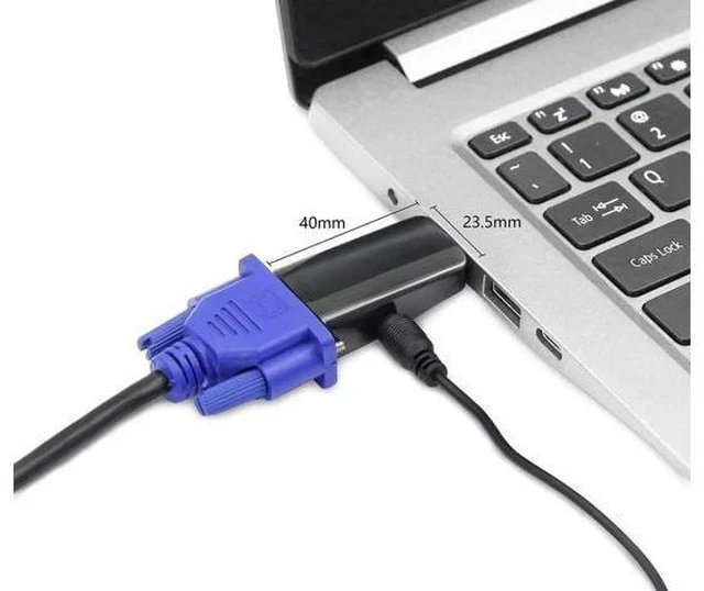 Alt view image 2 of 6 - 1080P HDMI Male to VGA Female Adapter with Audio Port, Converter for Laptop, PC, Monitor, Projector, Chromebook