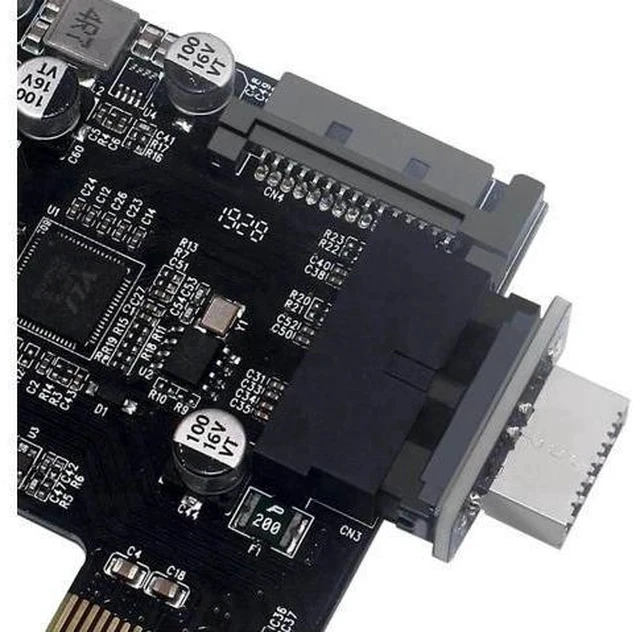 Alt view image 4 of 5 - Straight Type USB3.0 19/20Pin Mainboard Header to Key-A Type-E Adapter for Chassis Front Panel USB-C Bracket