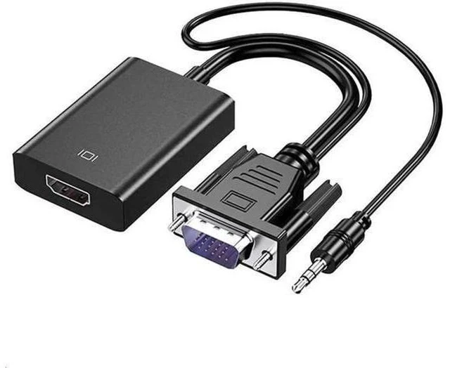 Alt view image 4 of 7 - VGA Male to HDMI Female 1080P Converter Adapter with 3.5mm Audio Cord