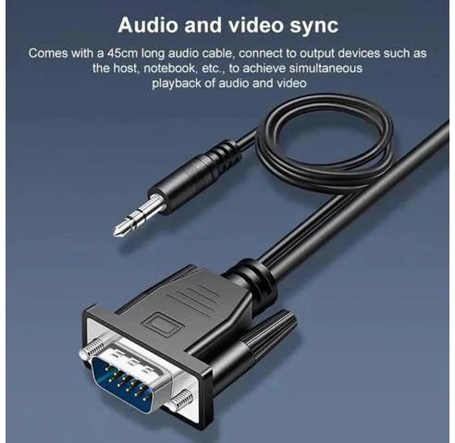 Alt view image 5 of 7 - VGA Male to HDMI Female 1080P Converter Adapter with 3.5mm Audio Cord