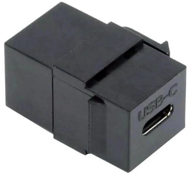Alt view image 3 of 7 - USB2.0 Type-C Female to Female Keystone Jack Insert Coupler | Inline Wall Plate Panel Mount Type-C Socket Module