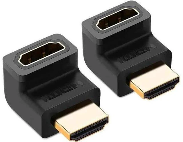 Main image of 2-Pack 270° HDMI Right Angle Adapter Male to Female, Gold-Plated 4K Extender for TV Stick, Xbox, PS4, Switch