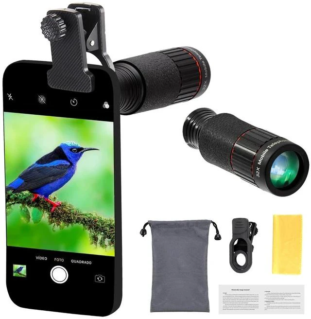 Main image of 32x Telephoto Phone Telescope Zoom Lens HD Concert Viewing & Shooting Gear, Portable High-Power with Phone Adapter for Outdoor Birdwatching Travel
