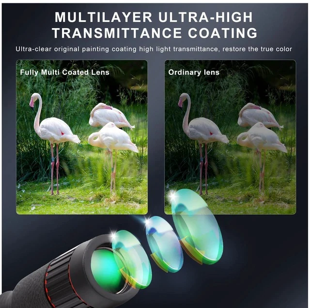 Alt view image 4 of 7 - 32x Telephoto Phone Telescope Zoom Lens HD Concert Viewing & Shooting Gear, Portable High-Power with Phone Adapter for Outdoor Birdwatching Travel