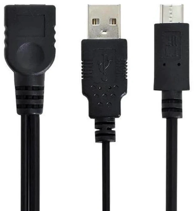 Alt view image 7 of 7 - USB 3.1 Type-C Male to USB-A Female OTG Adapter Cable with Extra Power Supply Port