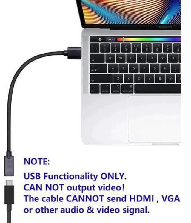 Alt view image 3 of 7 - 3FT USB 3.0 Type A Male to USB-C Female Adapter Cable, Black 5Gbps Data & Charging Converter Cord for Laptops, Phones, Power Banks